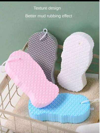 1pc Bathroom Exfoliating Sponge, Painless Dead Skin Remover Towel, Painless Cleaning Sponge, Summer Accessory, Soft Bathing Ball For Adults (Random Color)