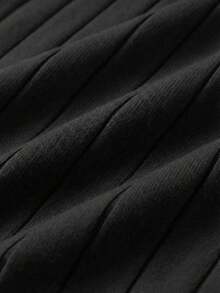 GRDR Men's Summer Knit Polo Shirt, Solid Color Short Sleeve Knitted Collar, Suitable For Summer Outings, Essential For Fashionable Outfit - Black - View 5