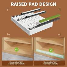 2-Pack Expandable Pull-Out Cabinet Organizers With 3 Slide Rails, Adjustable Width Slide Out Drawers For Framed Cabinets, White Roll-Out Shelves With Adhesive Pad - White - View 3