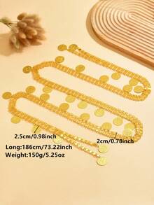 Luxury Gold Color Waist Chain, Middle Eastern Fashion Waist Belt, Wedding Dress Waist Accessory, Seasonal Outfit Decor - Gold - View 9
