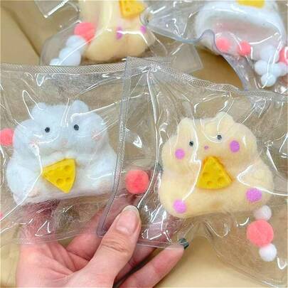 1pc Squishy Hamster Squeeze Toy - Slow Rebound, Soft Pinch Pop Fidget, Children'S Entertainment Game, Sensory Experience, Ideal For Holiday Parties, Halloween, Christmas Gifts,Slow Bounce, Desk Decor,Party Favor