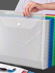 10 Peças/20 Peças Conjunto de Pastas de Arquivo A4 com Clipes, Multicoloridas, Adequadas para Armazenar Provas, Livros Escolares e Organizar Documentos de Escritório. Pasta Anelar A4 Durável com Mecanismo de Trava, Aplicável para Escola, Escritório, Organização Doméstica - Conjuntos - Visão 8