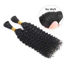 110g 2 Bundles/Pack 15A Human Braiding Hair Brazilian Deep Wave Human Hair Bundles For Braiding Natural Black Color Deep Curly Wave Bulk Human Hair Bundles No Weft Hair Bundles - Natural Black - Xem 4