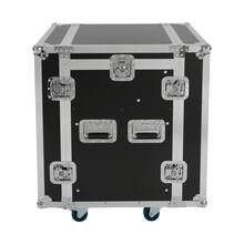 CNCEST 10U PA DJ Rack/Road Case, AV Rack Case With Wheels, DJ Work Table And Casters, Slant Mixer Top With Spring Handle For Storing Electronic Equipment Such As Amplifiers, Mixers, Microphones, Sequencers Etc - Black - View 11