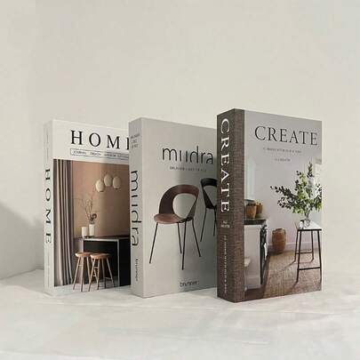 3pcs Folding Fake Books, Minimalist English INS Style Living Magazine, Soft Decor Fake Books, Creative Ornaments