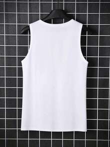 Men's Casual USA Flag Print Sleeveless Tank Top, Summer - 白色 - 查看 3