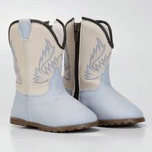 Baby Girl/Boy Texan Boot Set, Soft And Comfortable Baby Shoes + Cotton Socks FARMFUN - Mati dan Biru - View 5