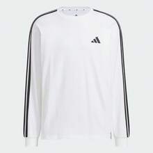 Adidas 男士 ES+ 3S 长袖T恤 针织无领 TKF3731 - 白色 - 查看 2