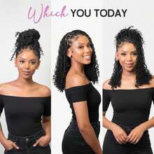 3盒共42条波西米亚女神编织钩针辫 - 非洲卷曲/波浪形合成发辫，预弯发尾，自然蓬松卷曲，适合万圣节和圣诞节派对造型 - 易于造型和打理，节日发型，波西米亚风格，易于护理 - 彩色 - 查看 8