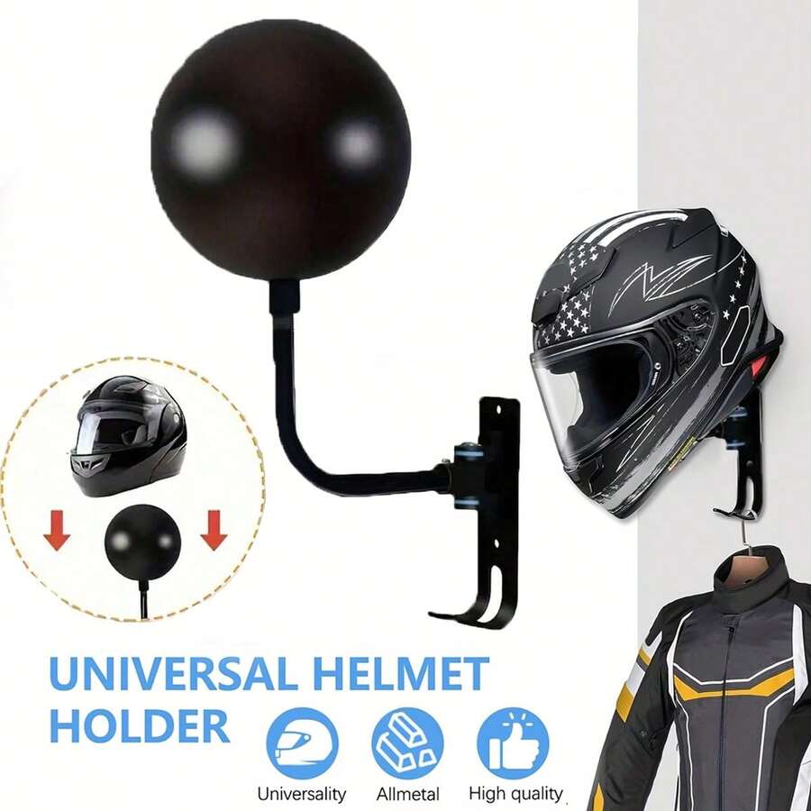 Giá đỡ mũ bảo hiểm xoay 180 độ - Giá treo tường bền chắc dành cho xe máy và xe đạp, tiết kiệm không gian và dễ dàng tiếp cận. - A - Xem 1