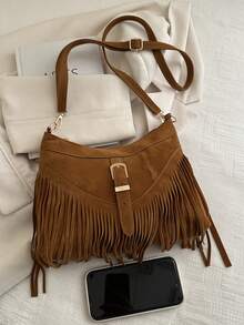 Large-Capacity Tassel Design, Featuring A Classic Retro Style, Versatile Women's Bag Suitable For All Occasions. 2026 New Model Crossbody Bag. - Brown - View 11