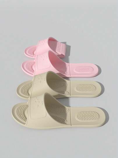 Women's Foldable Non-Slip Quick-Dry Slippers For Indoor & Bathroom Use, Portable Lightweight Soft Shower Shoes For Travel & Hotel, Summer Comfort