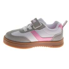 Disney Mouse Court Sneakers Girls - Polka Dot Athletic Running Hook And Loop Comfort Fit (Toddler – Little Kid) - 灰色 - 查看 3