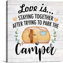 Fun Farmhouse Camping Farmhouse Canvas Printed Wall Art Decoration Rural RV Love Together Slogan Painting Poster Plaque Rural Home Decoration - White - View 2