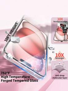 2pcs - Tempered Glass Screen Protector Compatible With Iphone 15, 17, Pro Max, 17, 17 Pro, 17 Air, 16, Pro Max, 15, 14, 13, 12, 11, Pro Max, XR, XS Max, 14, 15 Plus, 13, Mini, SE 2022. High-Definition Glass Material, Scratch-Resistant, Compatible With Phone Cases. - Clear - View 4
