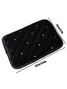 1pc Car Center Console Armrest Pad, Universal Interior Armrest Protection Mat With Rhinestone Bubble Armrest Cover - A - View 6