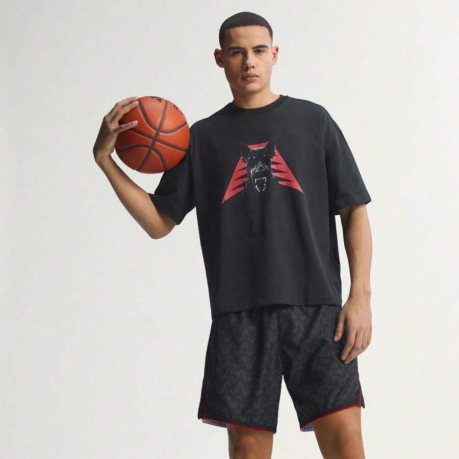 Adidas Men's ANTED DAWG TEE Short Sleeve T-Shirt, Knit Crew Neck, TJZ9447 - Black - View 1