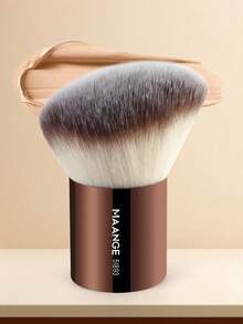 MAANGE 1支/2支装专业短柄圆头化妆刷，柔软粉底刷/腮红刷，采用亲肤纤维制成，方便携带，旅行必备，女士/女孩礼物，粉底刷，遮瑕刷，腮红刷，修容刷，古铜粉刷，散粉刷，粉底刷，腮红刷，赠品 - 咖啡棕 - 查看 5