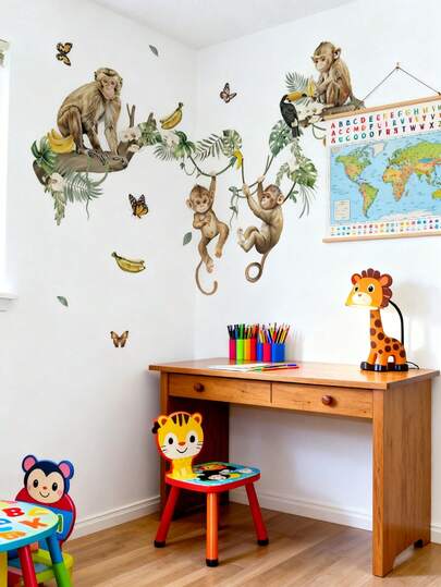 1pc - Wallpaper - Decorative Wall Paper For Boys/Girls Room, Nursery, Living Room, Bedroom - Removable Cute Creative Children Room Decor