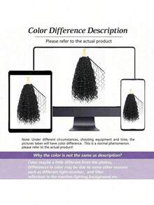 3盒共42条波西米亚女神编织钩针辫 - 非洲卷曲/波浪形合成发辫，预弯发尾，自然蓬松卷曲，适合万圣节和圣诞节派对造型 - 易于造型和打理，节日发型，波西米亚风格，易于护理 - 彩色 - 查看 10