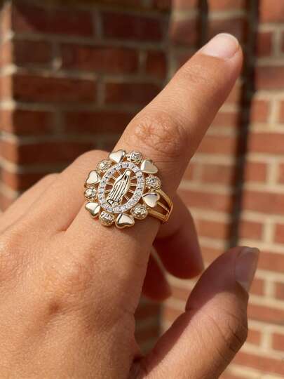 1pc Stylish Exquisite Virgin Mary Ring,Vintage Classic Piece,Suitable For Daily Wear By Both Men And Women, Accessory,Anniversary,Valentine's Day Gift(No Box)