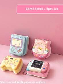 1/4本减压便签本，可爱甜点饮料游戏系列迷你笔记本，带悬挂装饰，可爱便携设计，办公/学生礼物，返校用品 - 彩色 - 查看 18