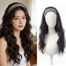 日常头带假发一体式女士长直发，长水波纹卷发，半头套，自然透气 - 彩色 - 查看 13