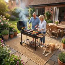 Thảm ngoài trời giả sợi đay màu nâu, thích hợp cho khu vực nướng BBQ sân sau, hiên nhà, hành lang, lối vào và phòng khách, thân thiện với vật nuôi, dễ vệ sinh, lý tưởng cho các buổi tiệc nướng và họp mặt gia đình, thảm sân vườn ngoài trời. - màu nâu - Xem 5