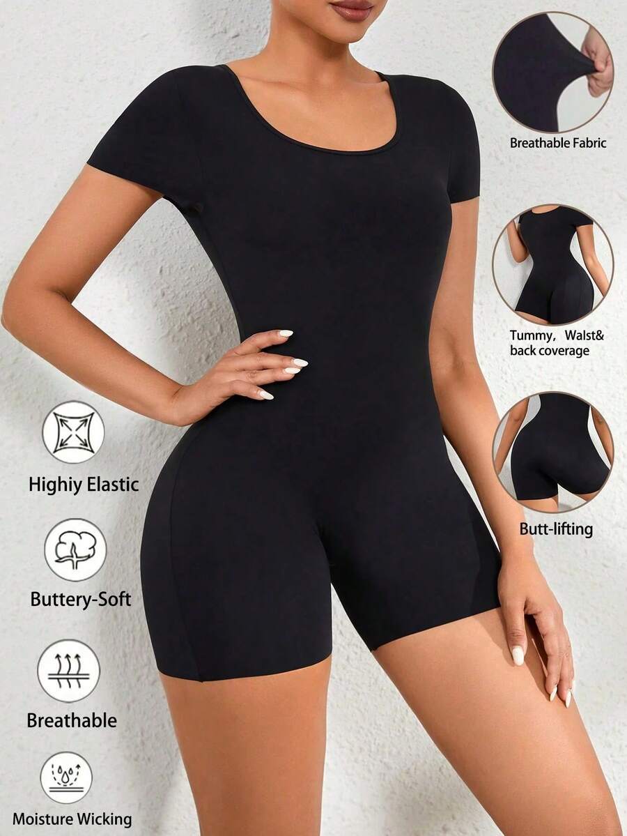 Body moldeador sólido para el verano - Negro - Ver 1