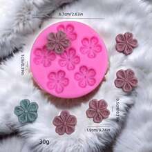 10 piezas Molde de silicona de mini flores de cerezo, molde de silicona para decoración de yeso DIY - rosa - Ver 9