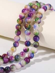 1 Strand Multicolor Agate Beads, 6/8mm, DIY Jewelry Making Supplies For Bracelets, Necklaces, Valentine's Day Gift - Multicolor - View 4
