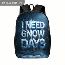 1 Pack Inspirational Frozen Text Style "I Need 6 Days Now" Cool Style Unique Design Teen School Bag |   Durable, Cute And Adorable, Lightweight, Zipper Closure, Adjustable Shoulder Strap, Hand Washable, Suitable For Teenagers - Nhiều màu - Xem 2