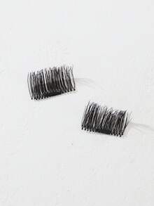 磁性假睫毛，浓密型，无需胶水即可轻松佩戴 - 黑色 - 查看 4