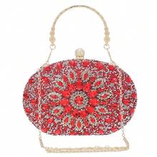 SH Clutch Purses For Women Formal Rhinestone Evening Bag Sparkly Handbags Wedding Party Cocktail Prom - Embrague rojo - Ver 1