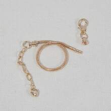3pcs Snake Bone Chain Bracelet DIY Set, With Heart-Shaped Lobster Clasp, European Style, Suitable For Christmas, Valentine's Day Handmade, Creative Bracelet Accessories, Gift For Lover, Blessing, New Year, Women & Girls Jewelry Supplies, Bracelet & Anklet Making, Beading Jewelry Crafting - Multicolor - View 5