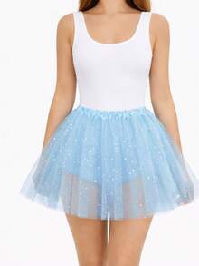Saia Tule Carnaval - Azul bebê - Visão 4