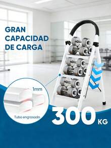 Escalera De Acero Tubular Tipo Tijera Plegable 3 Escalones Colo - A - Ver 2