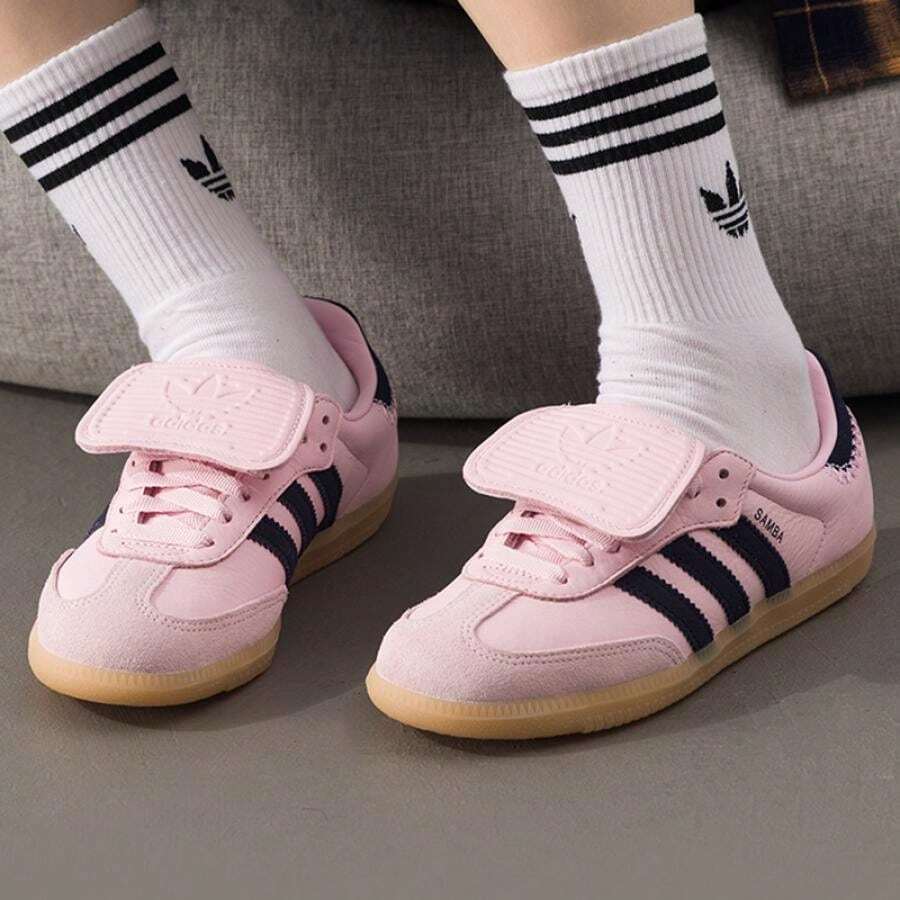 Adidas Originals SAMBA LT W Low-Top Sneakers, Women's Casual Classic Retro Commuting Sports Shoes JP6808 - Clear Pink/Legendary Ink Blue/Hanyu White - View 1