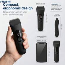 Men's Professional Body Groomer & Electric Shaver – Full Body Hair Trimmer With Ceramic Blade, Precision Grooming For Beard, Chest & Body, Low Noise, Waterproof Design, USB Rechargeable For Gym, Travel & Daily Care, Ideal Christmas Gift For Men - Black - View 3