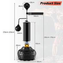 COSTWAY Boxing Speed Trainer Freestanding 360° Spinning Bar W/Punching, Black - Black - View 2