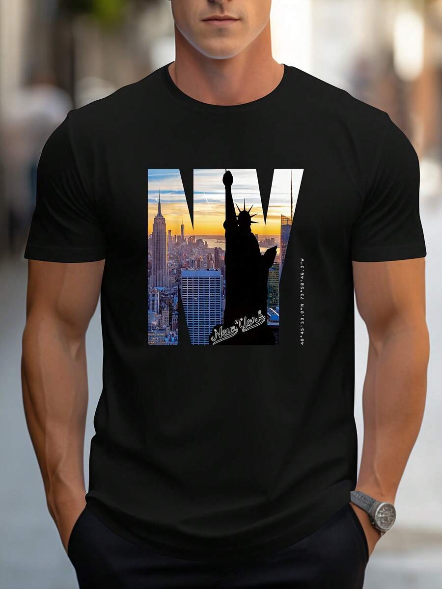 Men Outdoor Tees & Tanks - Black - View 1