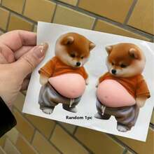 1/2pcs Cute 3D Shiba Inu/Corgi Shaped Cushion Stickers, Soft Mute Shock Absorbing Pads, Suitable For Phones, Cars, Fridges, Desks And Home Decor, Perfect Gift For Pet Lovers - Big Belly Anti-collision Pad - View 5