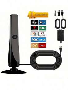 2025新款高清电视天线 - 360°全方位信号接收，支持4K高清智能电视，包含3.05米同轴电缆，USB供电，即插即用 - HDTV-13 - 查看 3