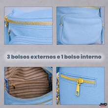 Bolsa Compacta Feminina com Design Elegante e Organização Inteligente - azul claro - Visão 1