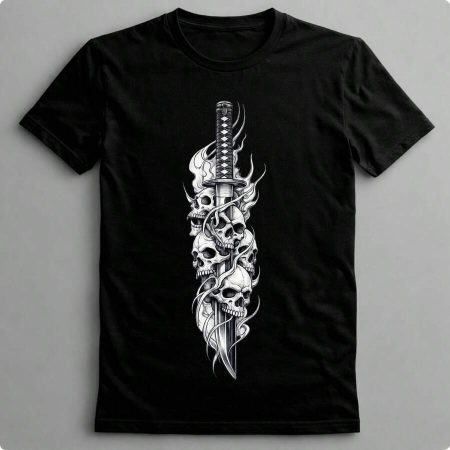 Suffix Skull T-Shirt Premium Shirt 100% Cotton Promotional Price Men's Women's Casual T-Shirt Streetwear - 最黑暗的34 - 查看 1