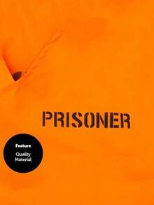 一套成人角色扮演囚服，包含上衣和裤子 - 亮橙色 - 查看 7