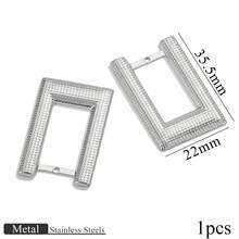 1pc Stainless Steel Minimalist Geometric Quadrilateral Pendant Jewelry Necklace Earrings Pendant DIY Jewelry Making - Pendant - View 7