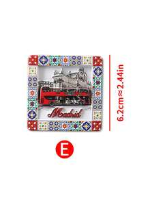 1pc Scenic Spot Fridge Magnet, Resin 3D Embossed Refrigerator Magnet, Travel Souvenir - Magnetic Sticker - View 12