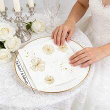 20pcs Gold Foil Flower Napkins, Suitable For Wedding Party And Gatherings - Hot Stamping Paper Towels - View 4
