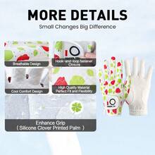 FINGER TEN Stylish & Excellent Grip Golf Gloves Women 1 Pack For Left Hand, All Weather Comfotable For Serious Performance, Green Sizes S M L Fit For Women Golfers - Green - View 3